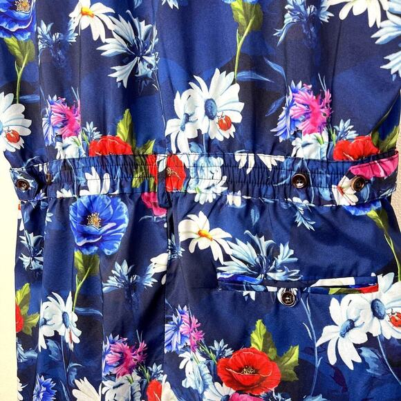 Romper Jack Floral Passion Romper Jumpsuit One Piece Button Front Navy Festival - Picture 8 of 8